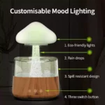 چراغ خواب هفت رنگ، بخور سرد، باران ساز و اسپیکر بلوتوثی مدل Rain Cloud Humidifier