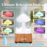 چراغ خواب هفت رنگ، بخور سرد، باران ساز و اسپیکر بلوتوثی مدل Rain Cloud Humidifier