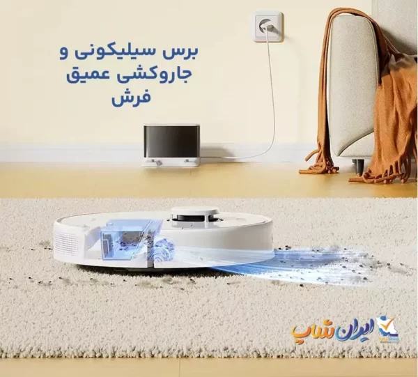 برس سیلیکونی و جاروکشی عمیق فرش به همراه تی کشی مرطوب