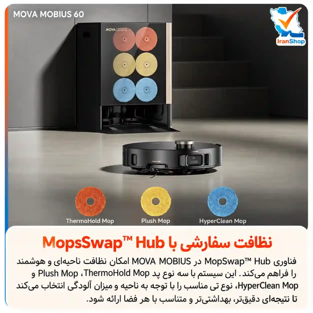 MopSwap ویژگی شاخص Mobius 60 و سه نوع پد تی متفاوت از یکدیگر